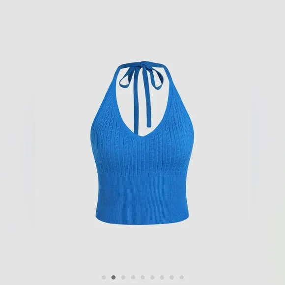 CIDER Knit halter crop cami top - Picture 1 of 6